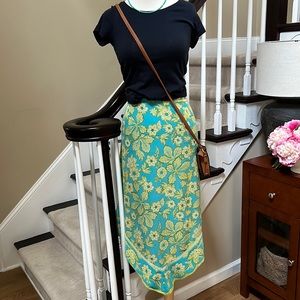 J.Jill floral silk skirt